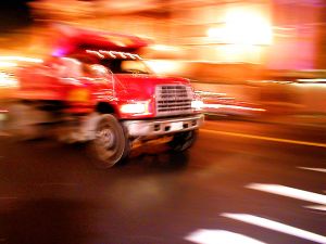 Dump Truck at Night