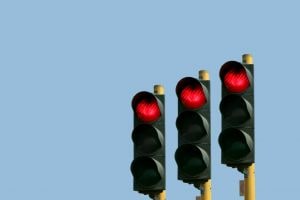 Three Red Traffic Lights