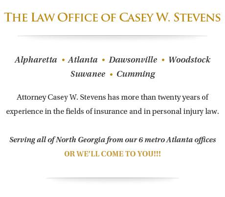 Casey W. Stevens Law: Alpharetta Personal Injury and Car Accident Lawyers Information